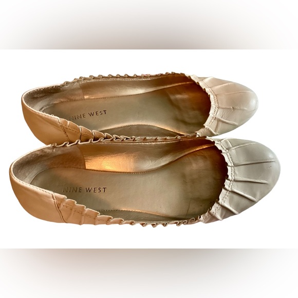 Nine West Leather Flats Beige Mt Dusk Pear Soprettyo Size 8.5 Shoes - Picture 5 of 13